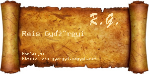 Reis Györgyi névjegykártya